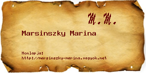 Marsinszky Marina névjegykártya